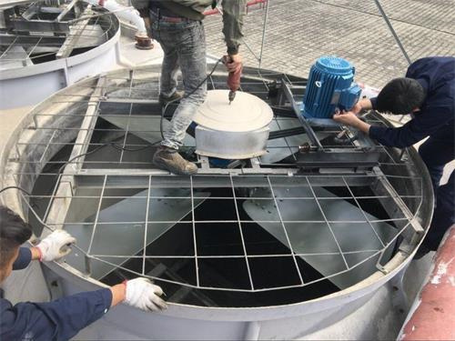 深圳圆形冷却塔填料维修更换,圆形冷却塔进出水管如何安装